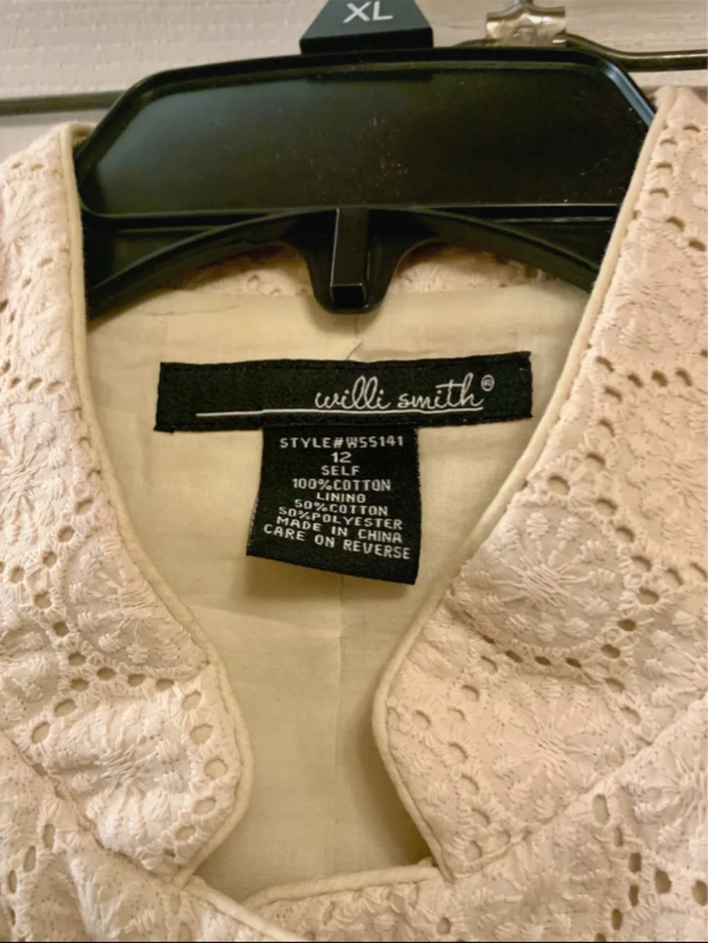 Willi Smith Cream Lace Midi Skirt and Jacket Set